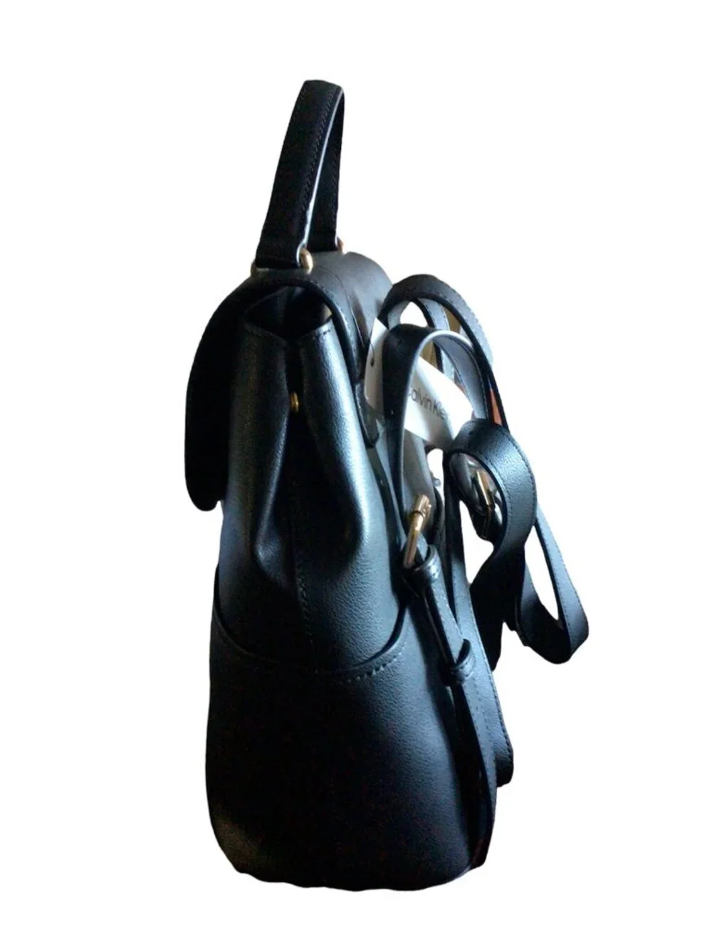 Calvin Klein Backpack Top Handle Flap Back Backpack Black new